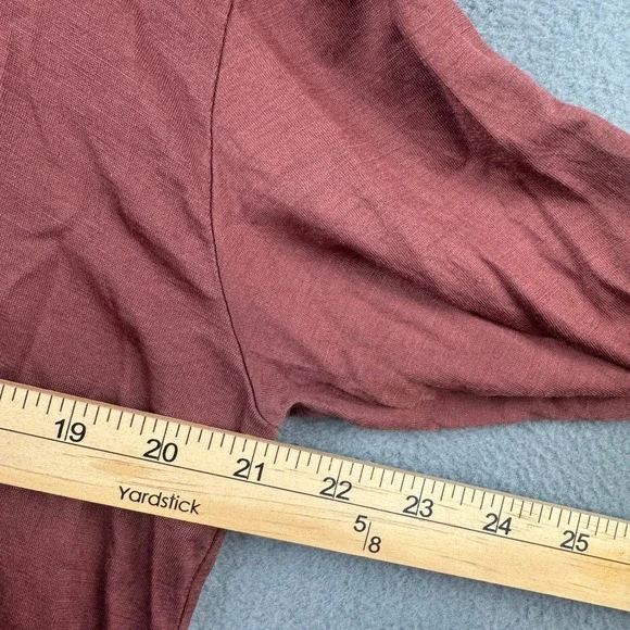 Wool & Prince Mens Merino Wool Blend Long Sleeve Henley Shirt Rust Brown Size L - Picture 5 of 6